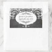 Karton-Typografie-Hochzeiten Rechteckiger Aufkleber (Tasche)