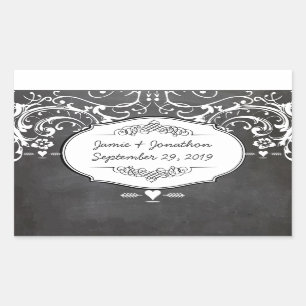 Karton-Typografie-Hochzeiten Rechteckiger Aufkleber