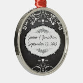 Karton-Typografie-Hochzeiten Silbernes Ornament (Rechts)