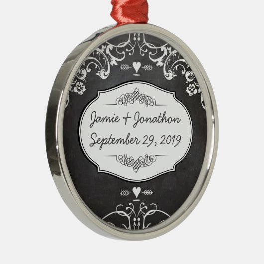 Karton-Typografie-Hochzeiten Silbernes Ornament (Rechts)