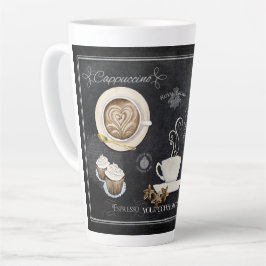 Karton Typografie Kaffeeschokolade in Desserts Milchtasse