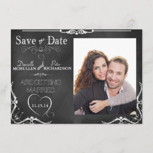 Karton Typografie Save the Date Foto einladen