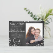 Karton Typografie Save the Date Foto einladen (Stehend Vorderseite)