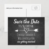 Karton Typografie Save the Date Postkarte (Vorne/Hinten)