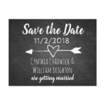 Karton Typografie Save the Date Postkarte