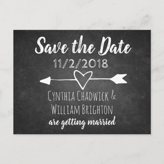 Karton Typografie Save the Date Postkarte (Vorderseite)