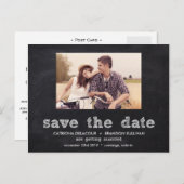 Karton Typografie Save the Date Postkarte (Vorne/Hinten)