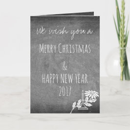 Karton Typografie Schwarz-weiße Weihnachtskarte Feiertagskarte