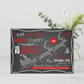 Karton Typografie Weihnachtsfeierliche Party Einla Einladung (Stehend Vorderseite)