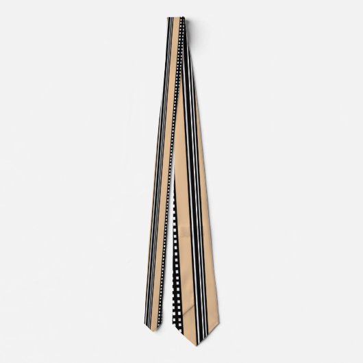 Karton- und Stripteppichmuster und Monochrome Krawatte (Rückseite)