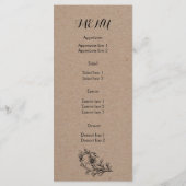 Karton Vintag Blumenkarte Menükarte (Rückseite)