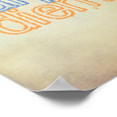 Karton-Zitat-Plakattext in blau und orange Poster (Ecke)