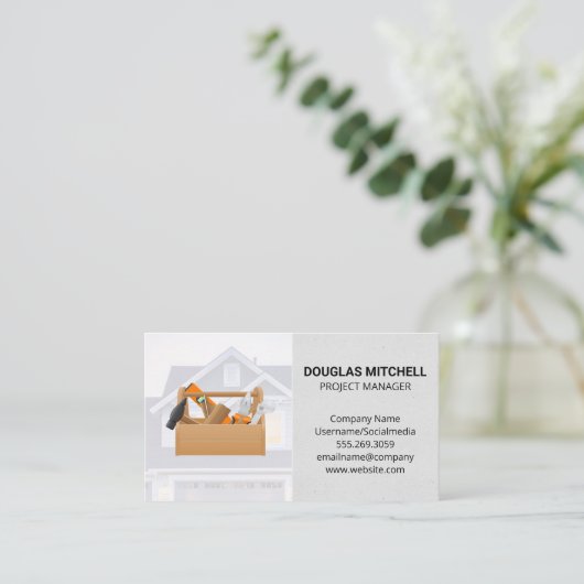 Karton | Zuhause Reparaturen Visitenkarte (Stehend Vorderseite)