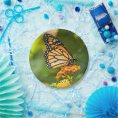 Kartonsockel Photoschmetterling auf einer Blume Pappteller (Party)