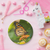 Kartonsockel Photoschmetterling auf einer Blume Pappteller (Party)