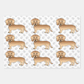 Kartoon-Dog-Muster der Dackel mit Drahthaarhaar Geschenkpapier Set (Vorderseite 3)