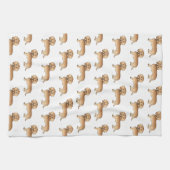 Kartoon-Dog-Muster der Dackel mit Drahthaarhaar Geschirrtuch (Horizontal)