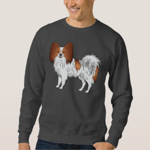 Kartoon-Hunde-Illustration in Rot und Weiß Sweatshirt