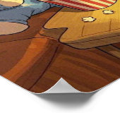 Kartoonhunde Welpen mit Popcorn Poster (Ecke)