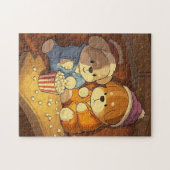 Kartoonhunde Welpen mit Popcorn Puzzle (Horizontal)