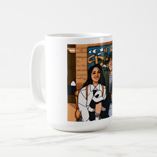 Kartoonify-Tassen Kaffeetasse (Vorderseite Links)