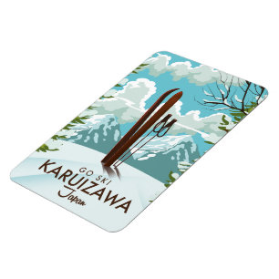 Karuizawa Japan Skifahren Reiseplakat Magnet
