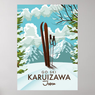 Karuizawa Japan Skifahren Reiseplakat Poster