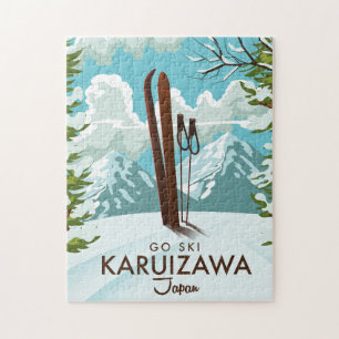 Karuizawa Japan Skifahren Reiseplakat Puzzle