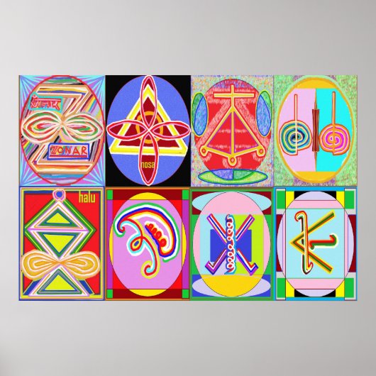 KARUNA REIKI = Alle 8 Symbole Poster (Vorne)