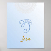 Karuna Reiki Iava Mandala Sky Blue Poster (Vorne)