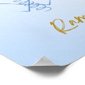 Karuna Reiki Rama Mandala Sky Blue Poster (Ecke)