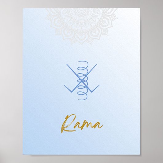 Karuna Reiki Rama Mandala Sky Blue Poster (Vorne)