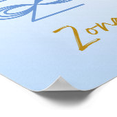 Karuna Reiki Zonar Mandala Sky Blue Poster (Ecke)