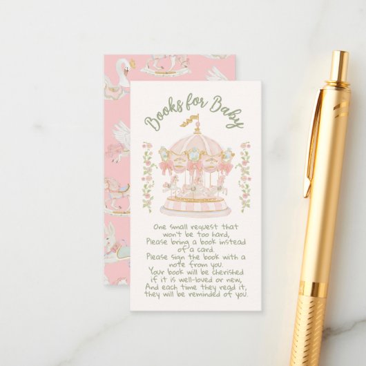 Karusselbücher für Kleinkinder Begleitkarte (Vorderseite/Rückseite Beispiel)