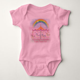 Karussell-Baby-Ballettröckchen-Bodysuit, Rosa, Baby Strampler