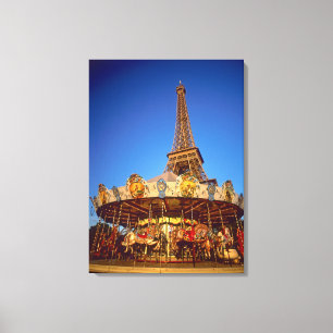 Karussell, Eiffelturm, Paris, Frankreich Leinwanddruck