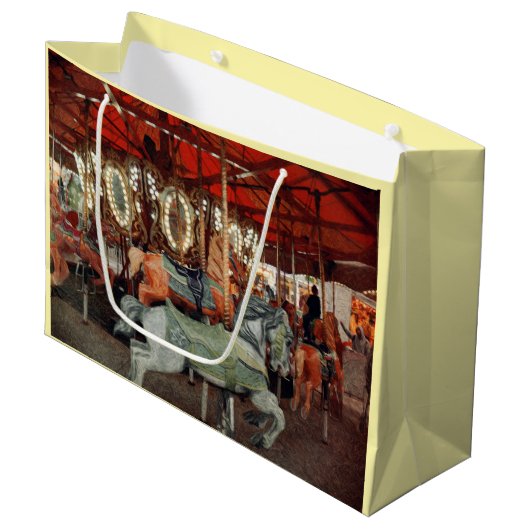 Karussell-Fahrt Große Geschenktüte (Vorderseite Schrägansicht)