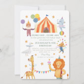 Karussell-Farbkarneval Geburtstag Einladung (Vorderseite)