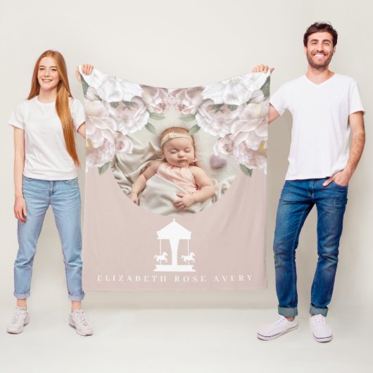 Karussell floral Soft Pink Foto Fleecedecke (Beispiel)