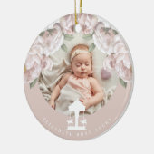 Karussell floral Soft Pink Foto Keramik Ornament (Links)