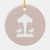 Karussell floral Soft Pink Foto Keramik Ornament (Hinten)