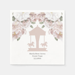 Karussell floral Soft Pink Personalisiert Serviette