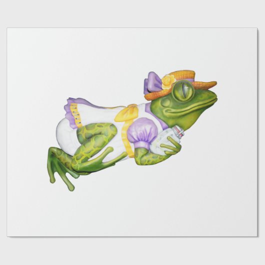 Karussell Frösche Foto Geschenkpapier (Flach)