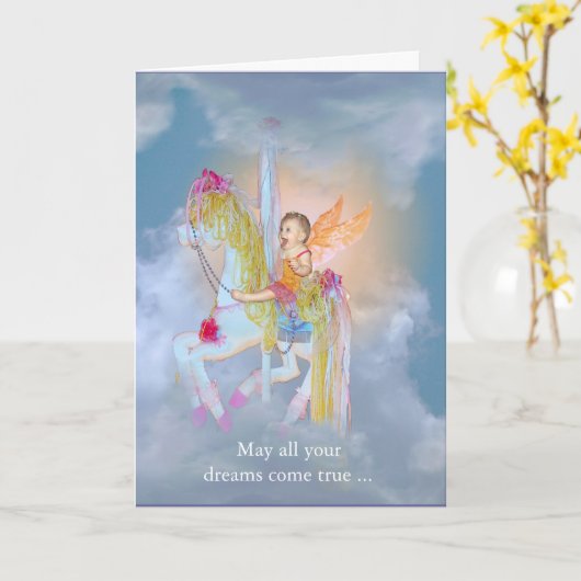 Karussell - Geburtskarte Karte (Gelbe Blume)