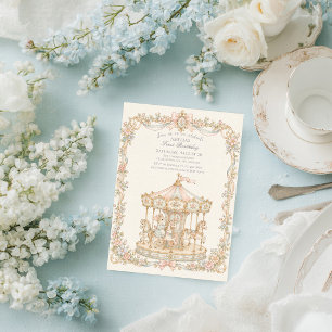 Karussell-Geburtstag auf einem skurrilen Vergnügun Einladung