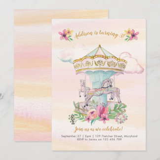 Karussell-Geburtstags-Party Einladung