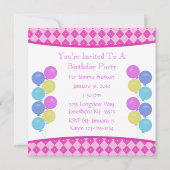 Karussell-Geburtstags-Party Einladung (Rückseite)