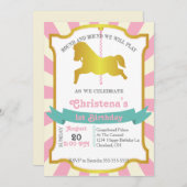 Karussell-Geburtstags-Party Einladung (Vorne/Hinten)