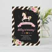 Karussell-Geburtstagseinladung Einladung (Stehend Vorderseite)