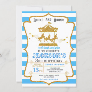 Karussell Geburtstagseinladung Vergnügungspark ein Einladung